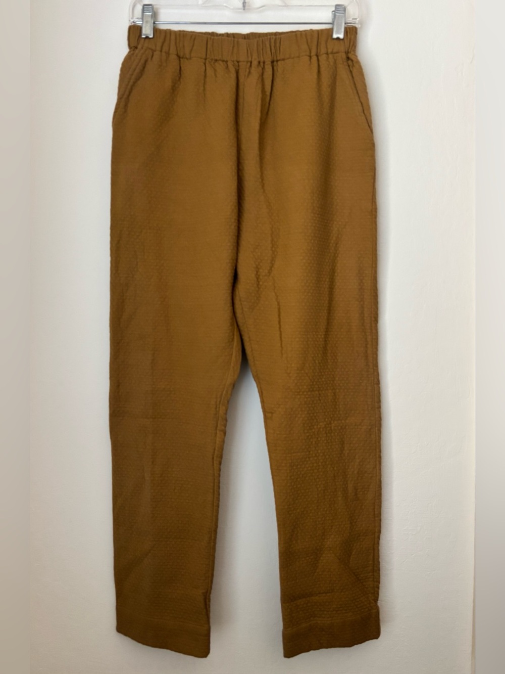 Roberta Roller Rabbit Textured Pants Size Small Gold Cotton Loungewear Comfy
